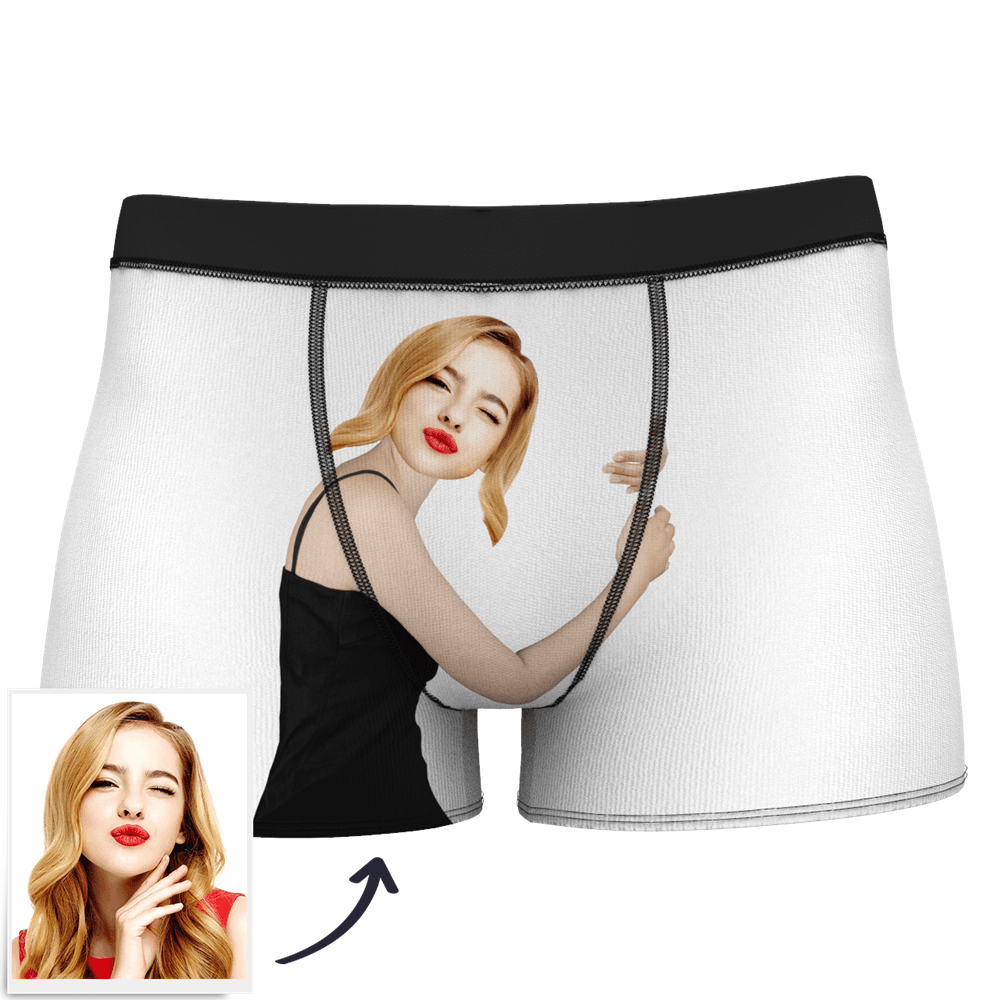 Herren-boxershorts Mit Individuellem Gesicht Am Körper, Boxershorts Mit Lustigem Gesicht – Let Me See/ Sexy Girl/ Hot Dance/ Es Gehört Mir/ Only I Can Ride It/ Comic-girl-brille/ Pick-up-rock - dephotoblanket