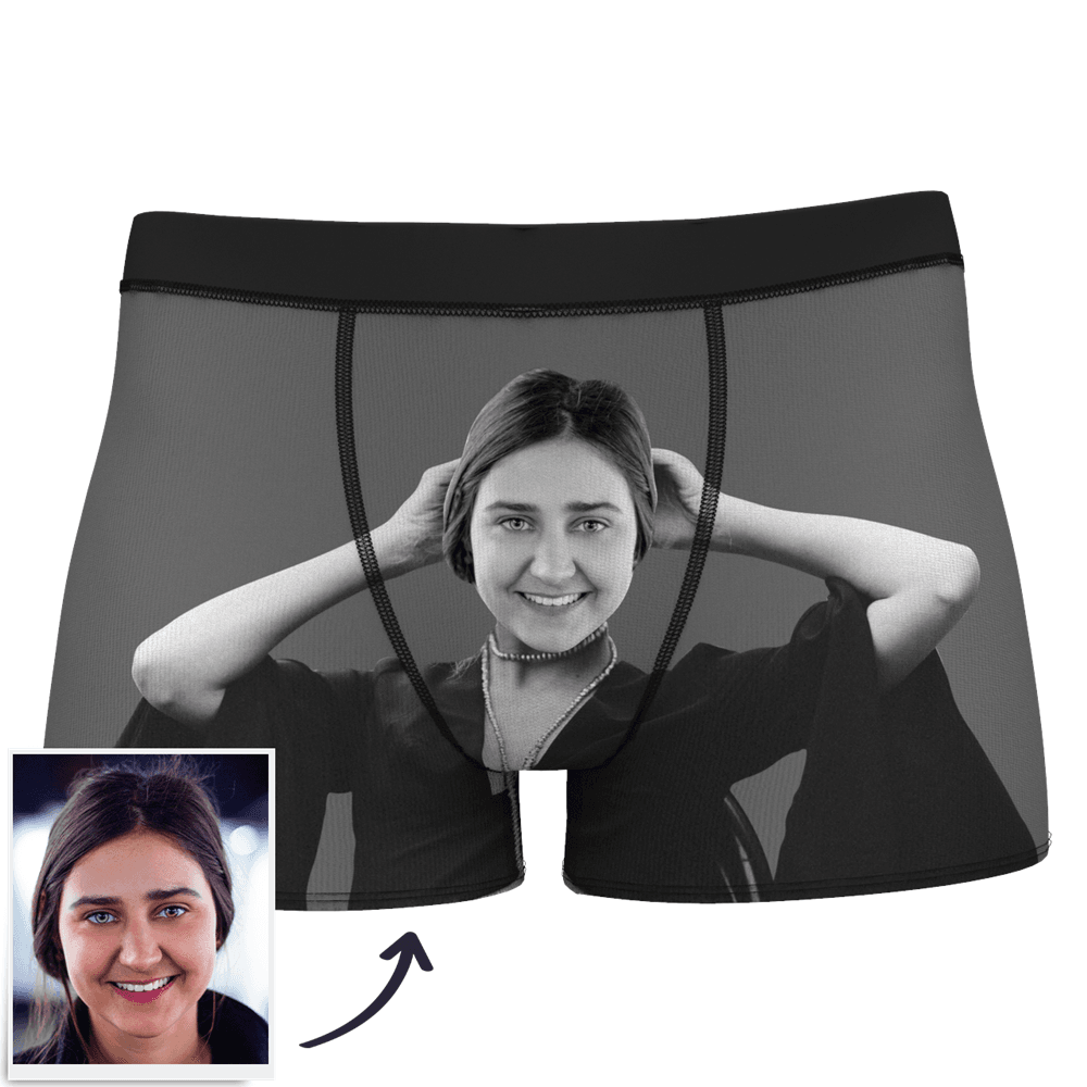 Herren-boxershorts Mit Individuellem Gesicht Am Körper, Boxershorts Mit Lustigem Gesicht – Let Me See/ Sexy Girl/ Hot Dance/ Es Gehört Mir/ Only I Can Ride It/ Comic-girl-brille/ Pick-up-rock - dephotoblanket
