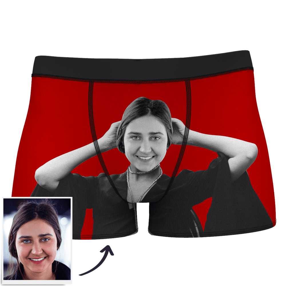 Herren-boxershorts Mit Individuellem Gesicht Am Körper, Boxershorts Mit Lustigem Gesicht – Let Me See/ Sexy Girl/ Hot Dance/ Es Gehört Mir/ Only I Can Ride It/ Comic-girl-brille/ Pick-up-rock - dephotoblanket