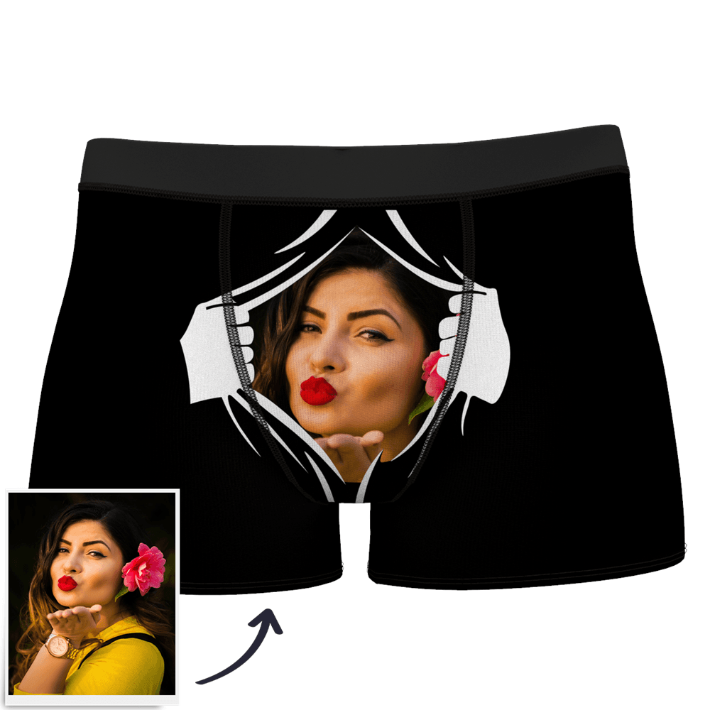 Herren-boxershorts Mit Individuellem Gesicht Am Körper, Lustiger Gesichts-boxer - dephotoblanket