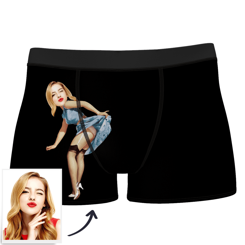 Personalisierte Boxershorts Mit Gesicht Am Körper Für Herren. Lustige Boxershorts Mit Gesicht – Lass Mich Sehen/ Sexy Mädchen/ Heißer Tanz/ Es Gehört Mir/ Nur Ich Kann Es Reiten/ Brille Des Comic-mädchens/ Rock Zum Aufheben - dephotoblanket