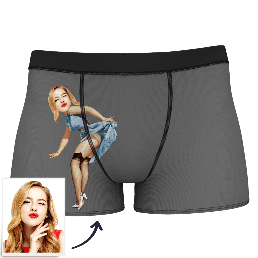 Personalisierte Boxershorts Mit Gesicht Am Körper Für Herren. Lustige Boxershorts Mit Gesicht – Lass Mich Sehen/ Sexy Mädchen/ Heißer Tanz/ Es Gehört Mir/ Nur Ich Kann Es Reiten/ Brille Des Comic-mädchens/ Rock Zum Aufheben - dephotoblanket