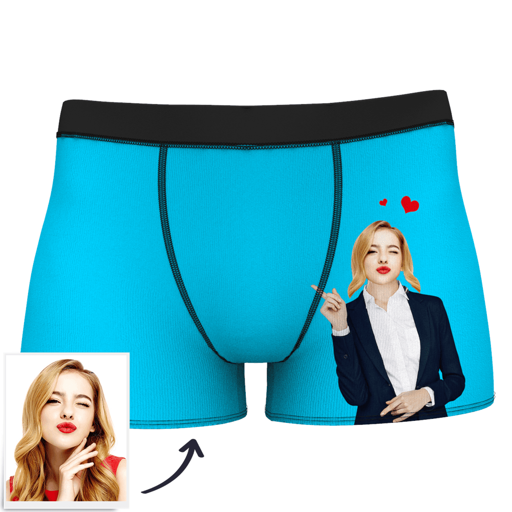 Herren-boxershorts Mit Individuellem Gesicht Am Körper, Boxershorts Mit Lustigem Gesicht – Let Me See/ Sexy Girl/ Hot Dance/ Es Gehört Mir/ Only I Can Ride It/ Comic-girl-brille/ Pick-up-rock - dephotoblanket