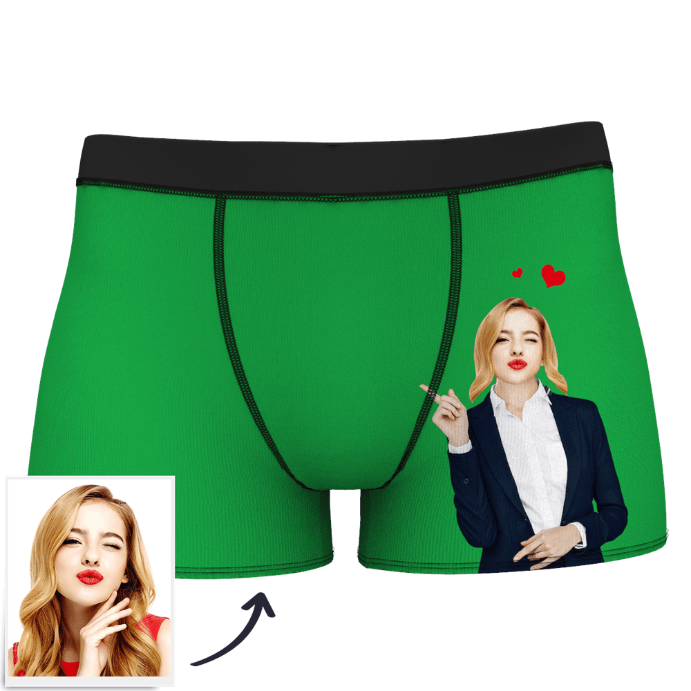 Herren-boxershorts Mit Individuellem Gesicht Am Körper, Boxershorts Mit Lustigem Gesicht – Let Me See/ Sexy Girl/ Hot Dance/ Es Gehört Mir/ Only I Can Ride It/ Comic-girl-brille/ Pick-up-rock - dephotoblanket