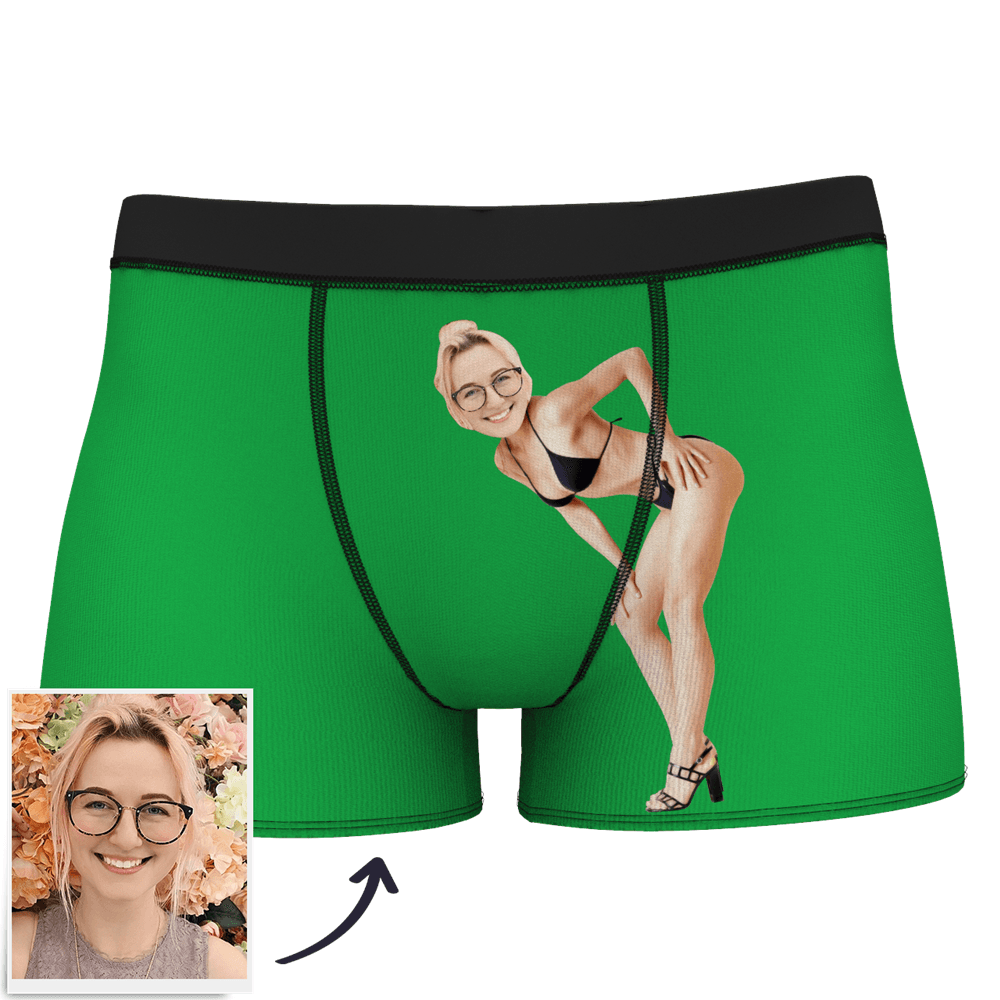 Herren-boxershorts Mit Individuellem Gesicht Am Körper, Boxershorts Mit Lustigem Gesicht – Let Me See/ Sexy Girl/ Hot Dance/ Es Gehört Mir/ Only I Can Ride It/ Comic-girl-brille/ Pick-up-rock - dephotoblanket