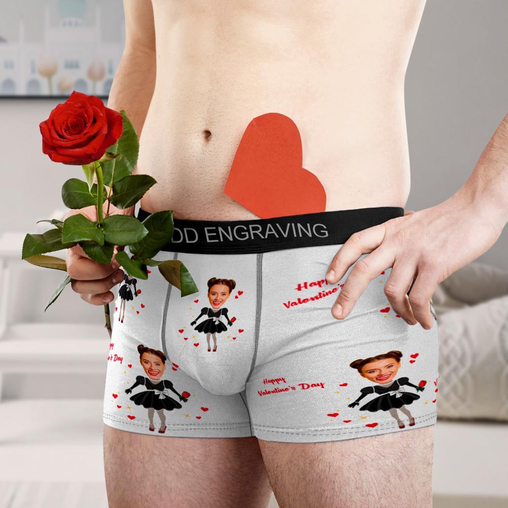 Geschenke Für Ihn Personalisierter Gesichts-boxershorts Personalisierter Foto-boxershorts Herren-herzensfoto-unterwäsche Ar-ansicht - dephotoblanket