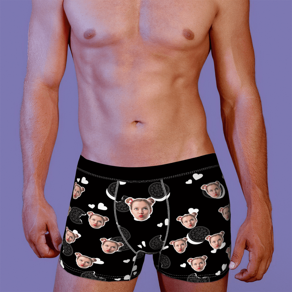 Personalisierte Boxer-oreo-shorts Für Herren – Boxer Mit Lustigem Gesicht - dephotoblanket
