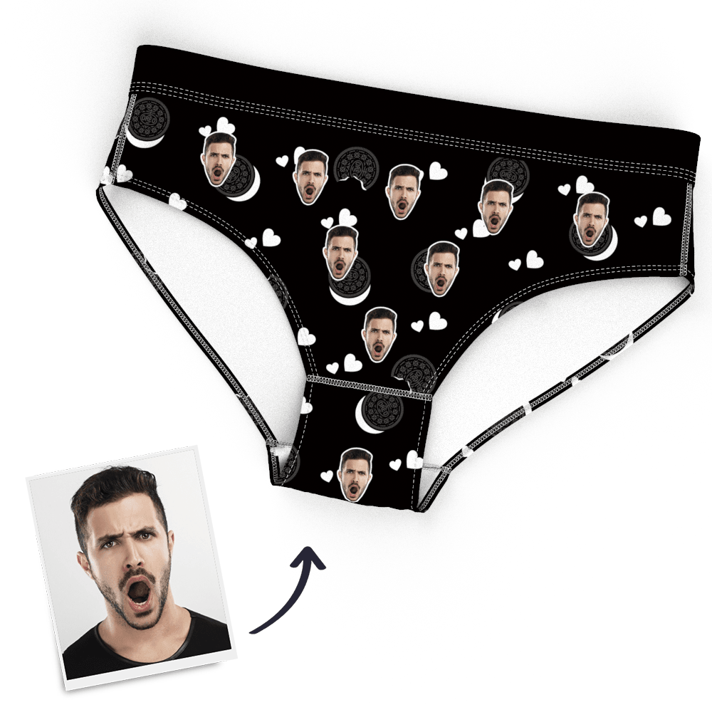 Damen-höschen, Bedrucktes Gesicht, Oreo-liebes-herz-höschen - dephotoblanket
