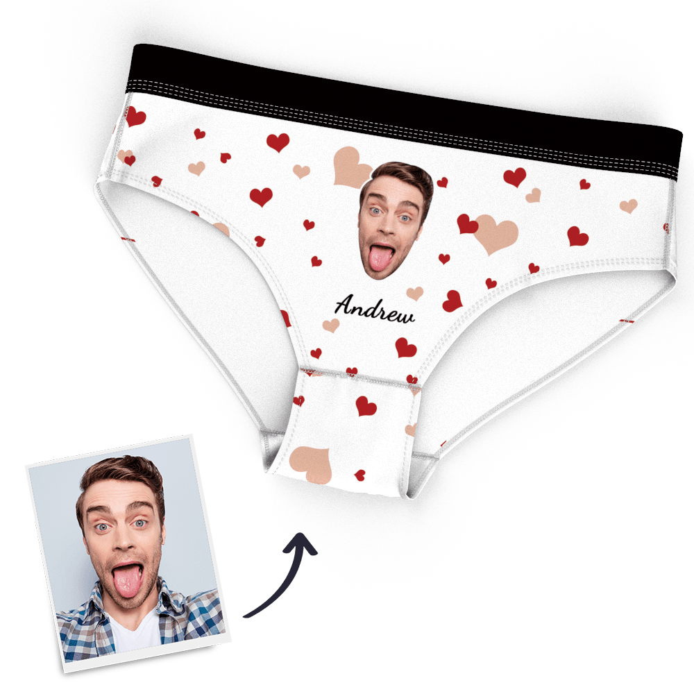 Personalisiertes Frauen-gesichts-höschen, Liebes-herz-höschen - dephotoblanket