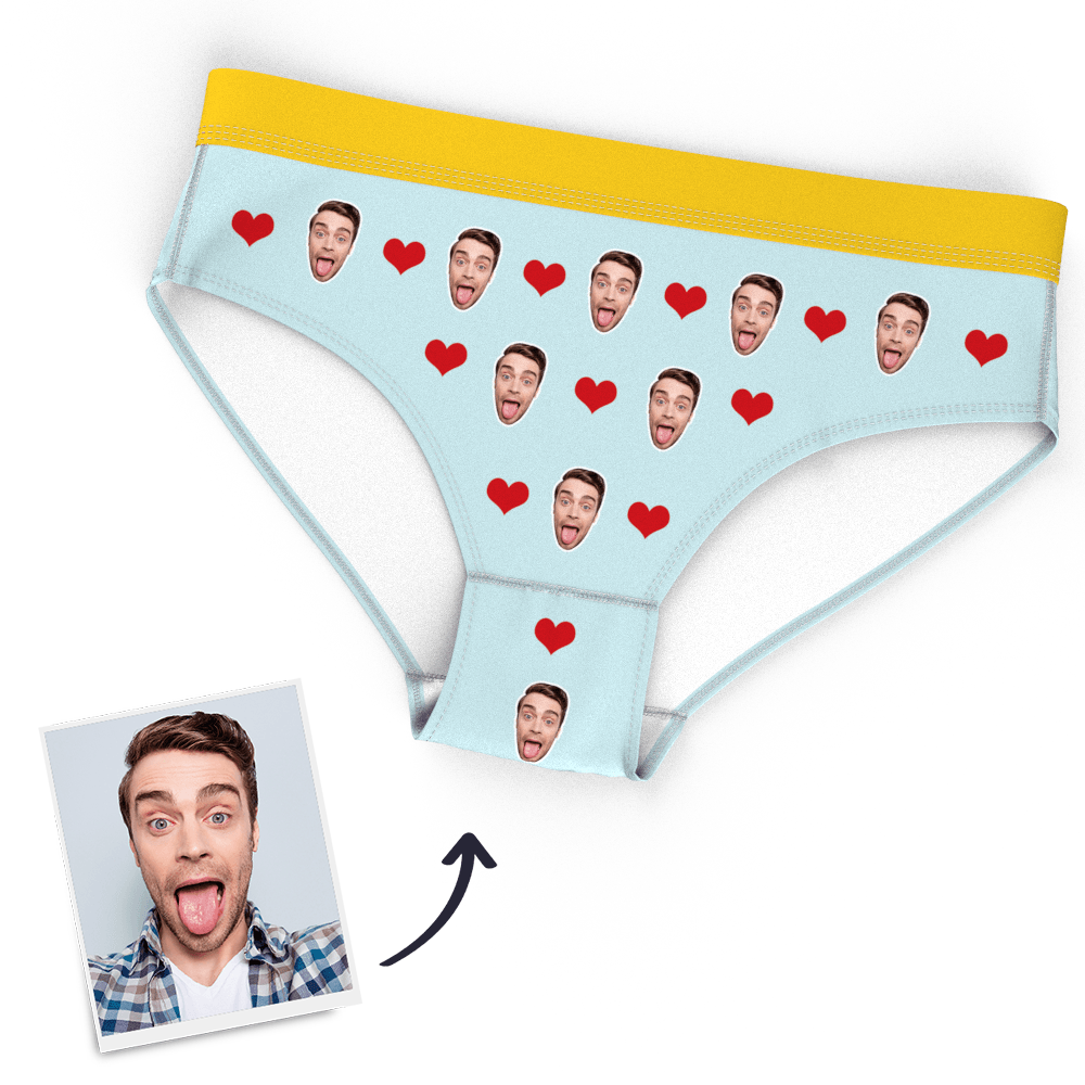 Personalisiertes Frauen-gesichts-höschen, Liebes-herz-höschen - dephotoblanket