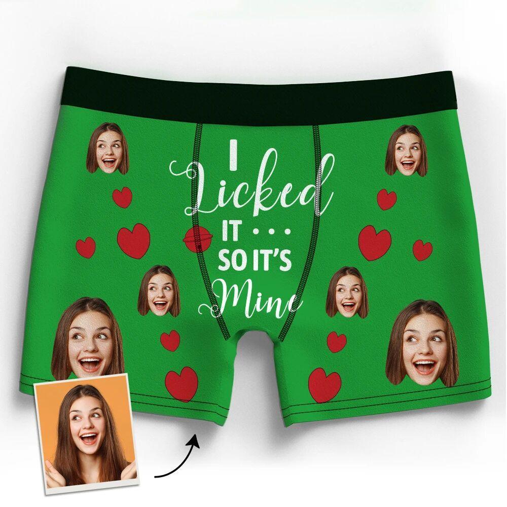 Personalisierte Gesichtsboxershorts Für Herren Mit 3d-onlinevorschau, Personalisierte Fotoboxershorts „it’s Mine“ - dephotoblanket