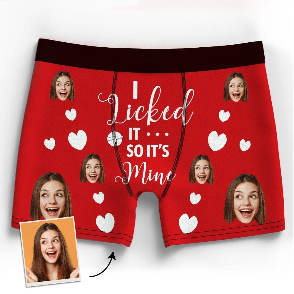 Personalisierte Gesichtsboxershorts Für Herren Mit 3d-onlinevorschau, Personalisierte Fotoboxershorts „it’s Mine“ - dephotoblanket