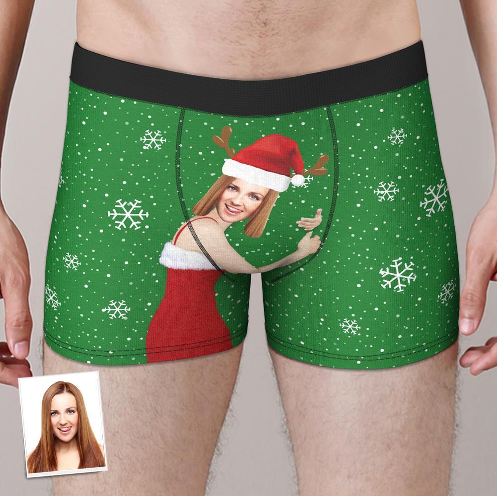 Benutzerdefinierte Freundin Gesicht Boxershorts Personalisierte Foto Unterwäsche Weihnachtsgeschenk Für Männer - dephotoblanket