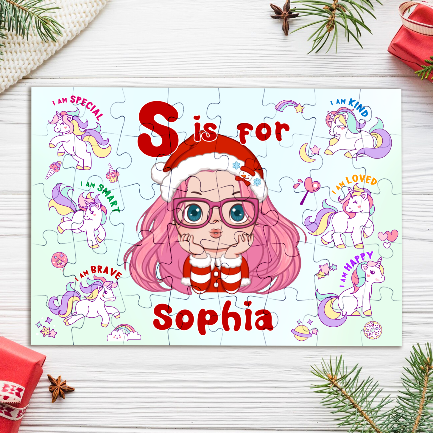 Puzzle Personalisiert - Alles Gute Zum Geburtstag | Geschenk Für Enkelkind – Geschenk Für Kinder – Trendy 2024 Neu 2024 – Personalisiertes Puzzle