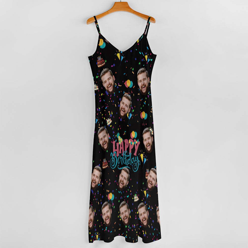 Benutzerdefinierter Gesichts-Streamer, einzigartiges Geburtstagsgeschenk, langes Kleid und Hemd, Paar-Outfit, Surfen im hawaiianischen Stil, Surfen im hawaiianischen Stil - dephotoblanket
