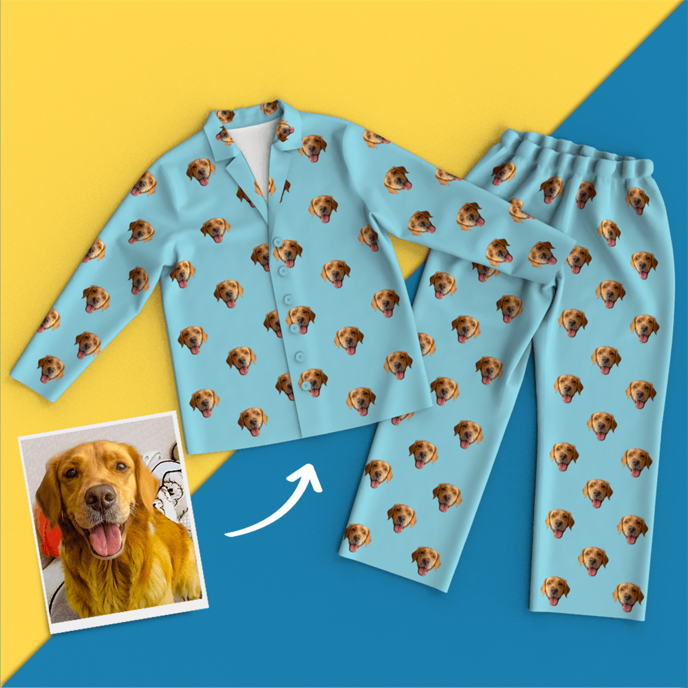 Benutzerdefinierte Gesichts-pyjamas Home-pyjamas – Hund - dephotoblanket