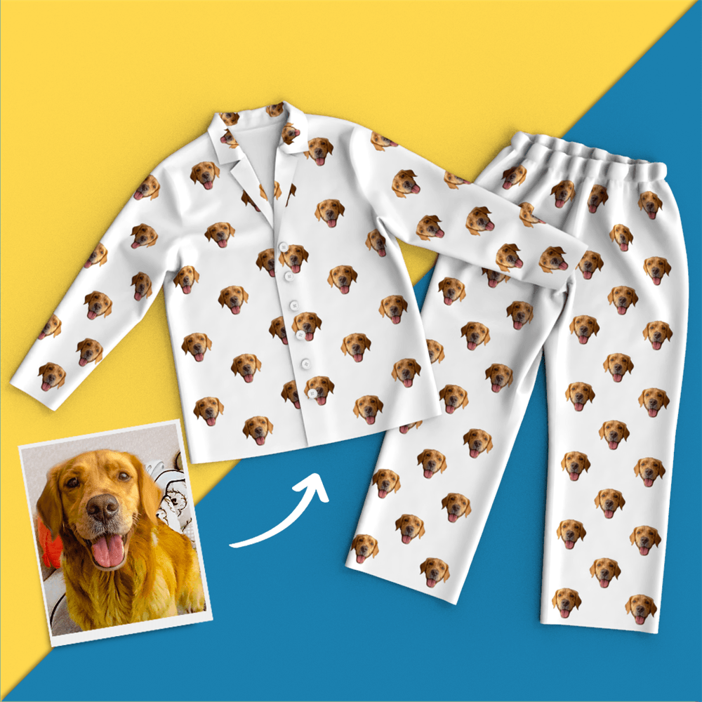 Benutzerdefinierte Gesichts-pyjamas Home-pyjamas – Hund - dephotoblanket