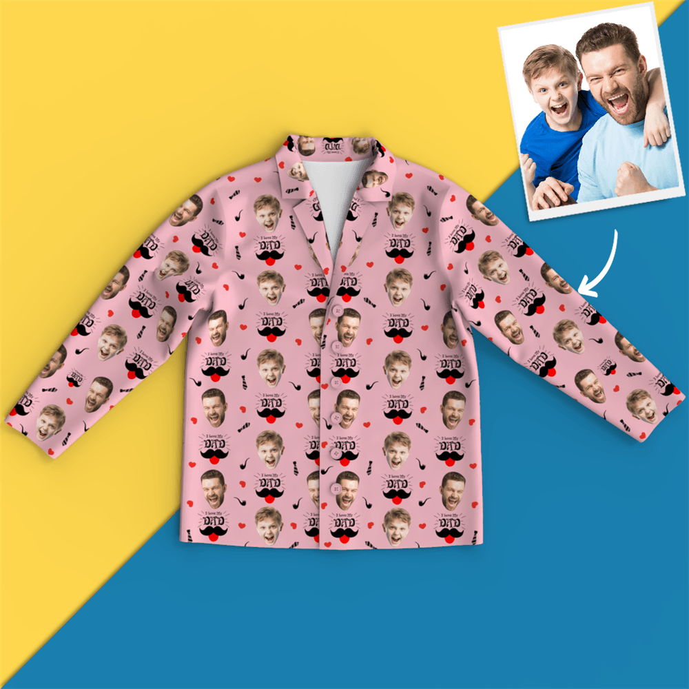 Pyjama Mit Individuellem Gesicht – „i Love My Dad“. - dephotoblanket