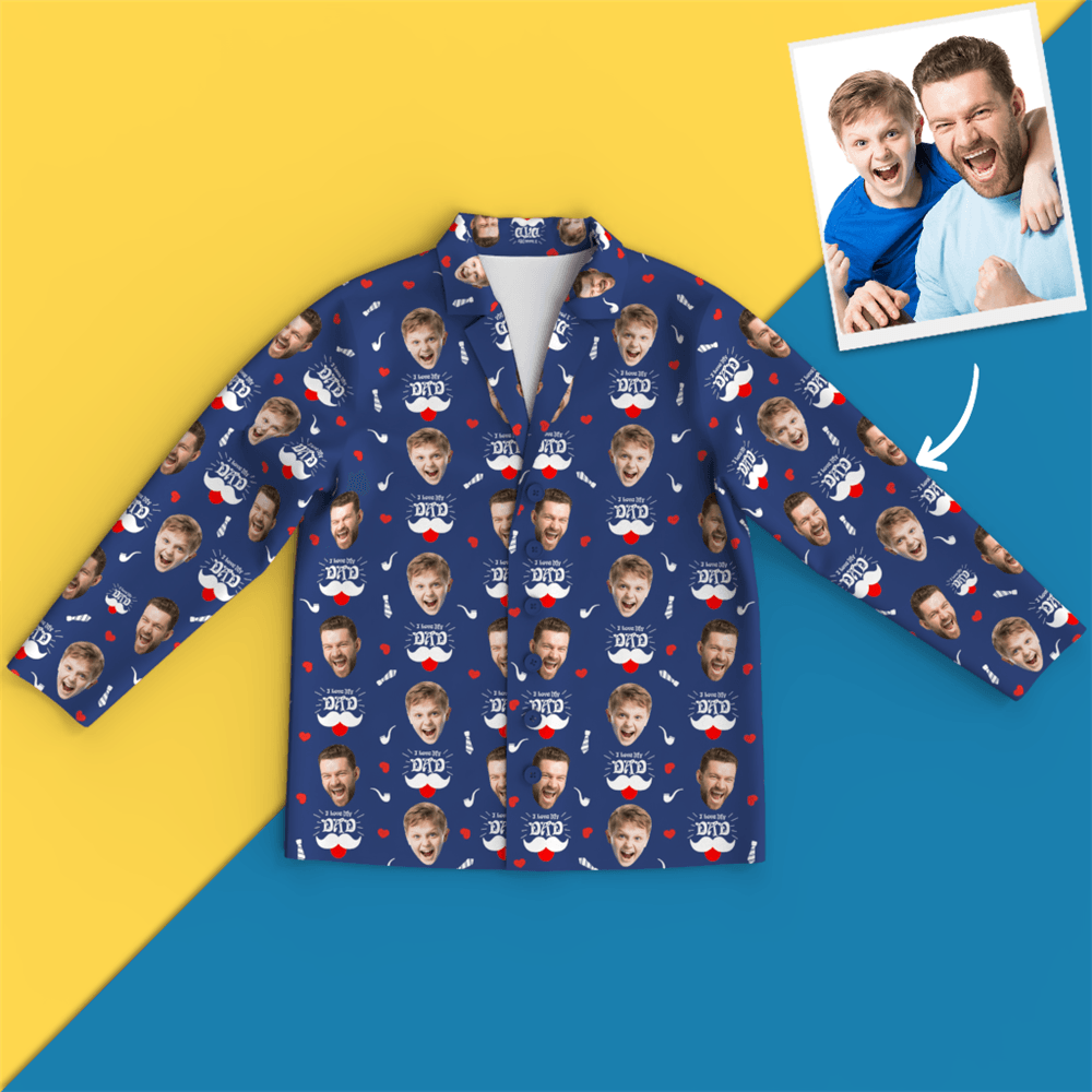 Pyjama Mit Individuellem Gesicht – „i Love My Dad“. - dephotoblanket
