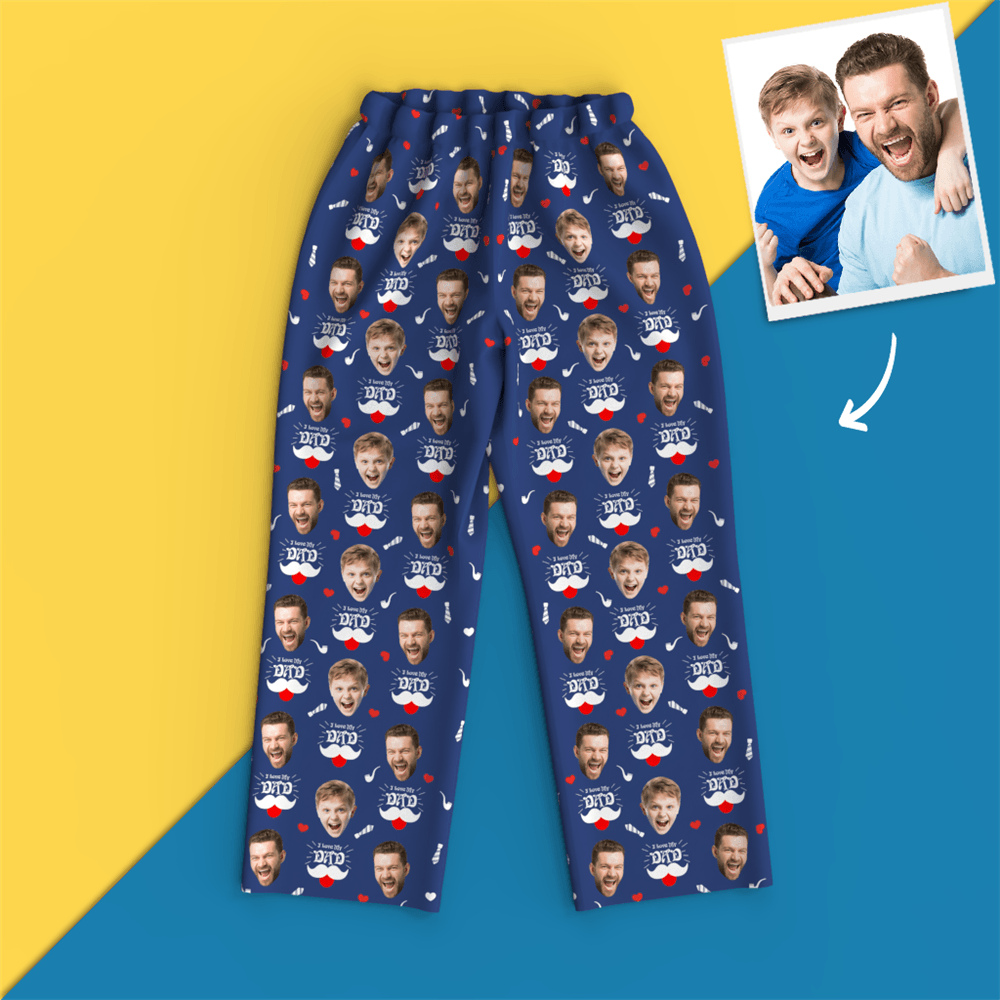 Pyjama Mit Individuellem Gesicht – „i Love My Dad“. - dephotoblanket