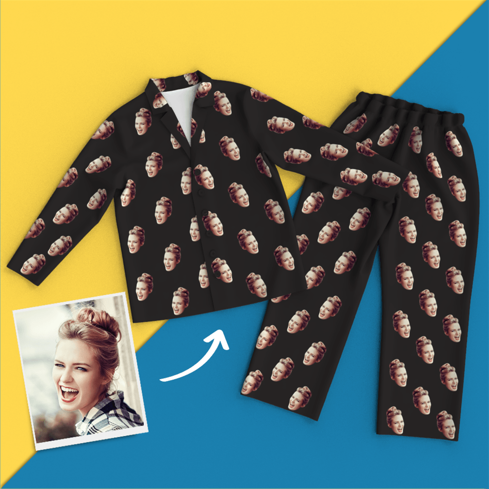 Benutzerdefinierte Gesichtspyjamas Home-pyjamas – Bunt - dephotoblanket