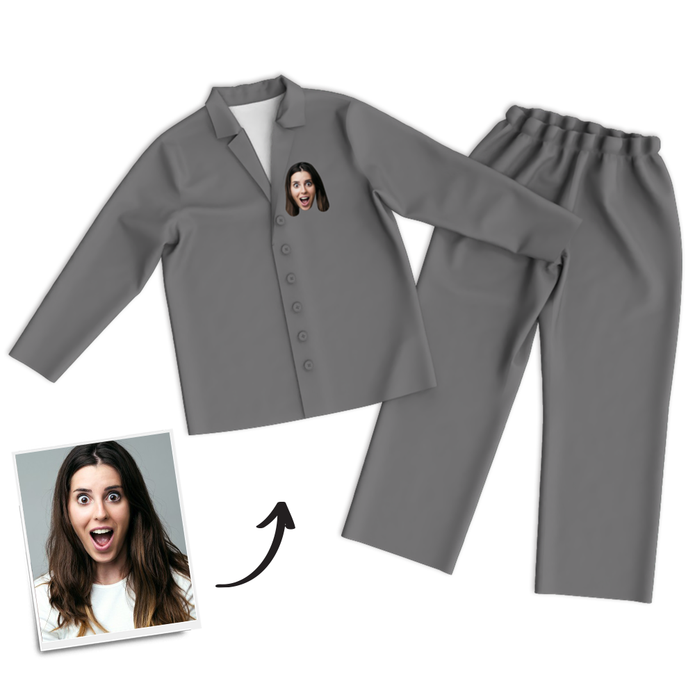 Benutzerdefinierte Frauen-foto-langarm-pyjamas, Nachtwäsche, Nachtwäsche - dephotoblanket