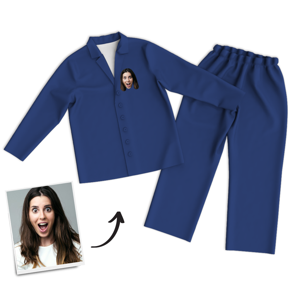 Benutzerdefinierte Frauen-foto-langarm-pyjamas, Nachtwäsche, Nachtwäsche - dephotoblanket