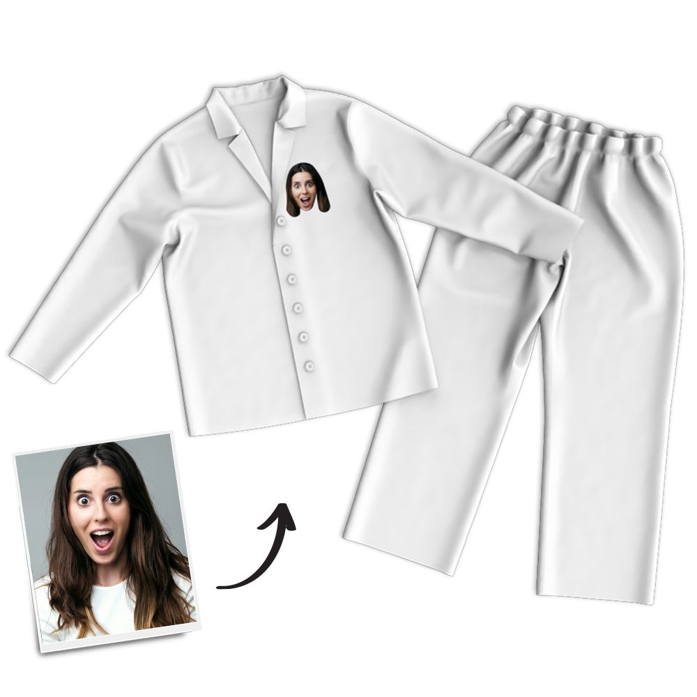 Benutzerdefinierte Frauen-foto-langarm-pyjamas, Nachtwäsche, Nachtwäsche - dephotoblanket