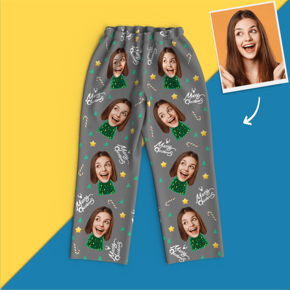 Weihnachtsgeschenke, Individuelles Gesicht Auf Pyjamas, Weihnachtsbaum-pyjamas - dephotoblanket