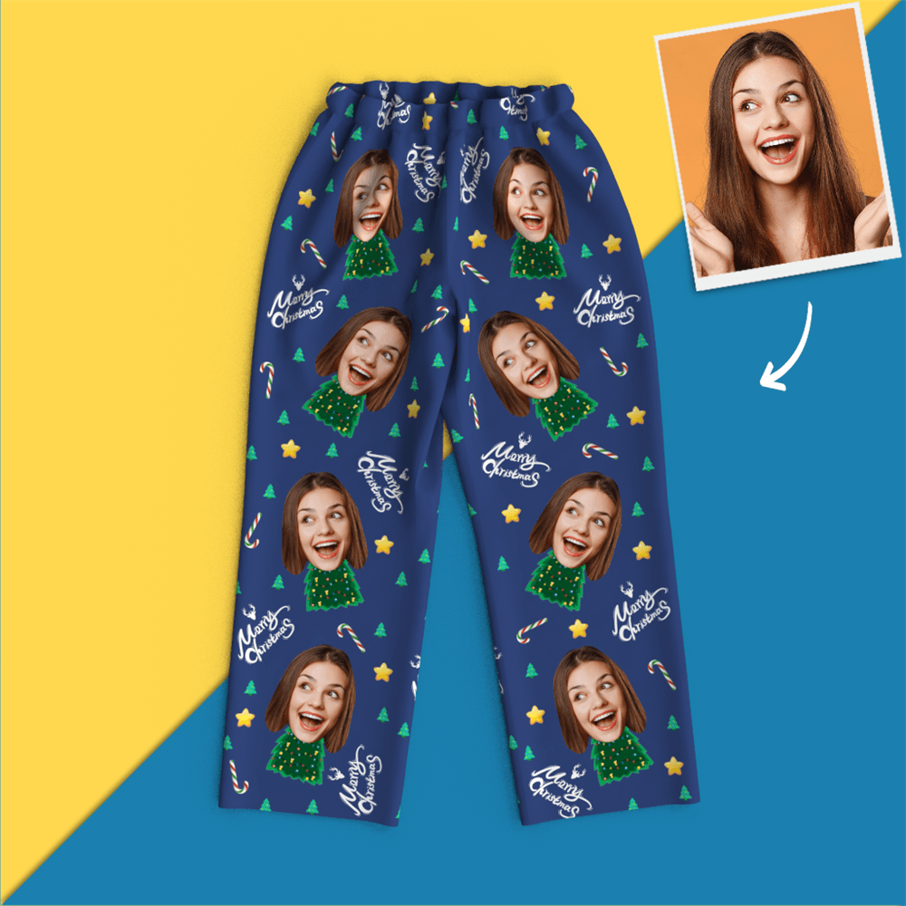Weihnachtsgeschenke, Individuelles Gesicht Auf Pyjamas, Weihnachtsbaum-pyjamas - dephotoblanket