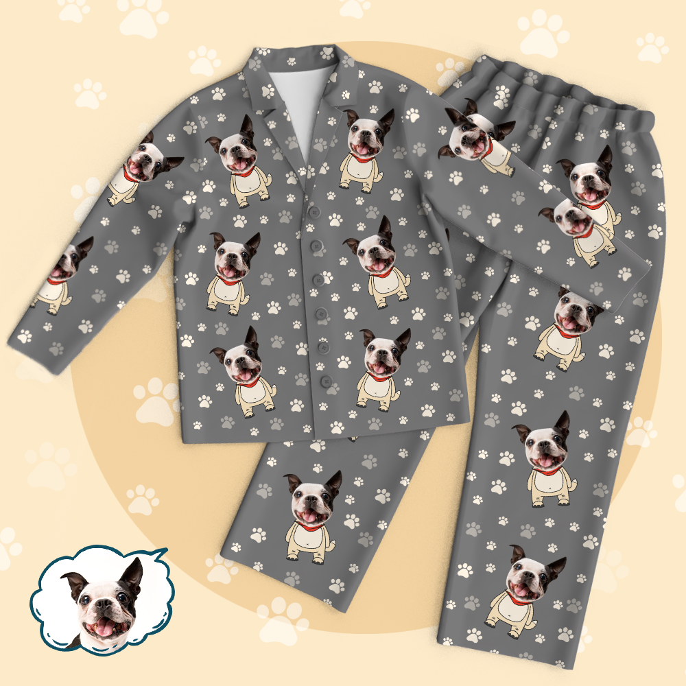 Benutzerdefinierter Pyjama-anzug Mit Hundegesicht Und Foto – Einzigartige Geschenkidee Für Haustiere
