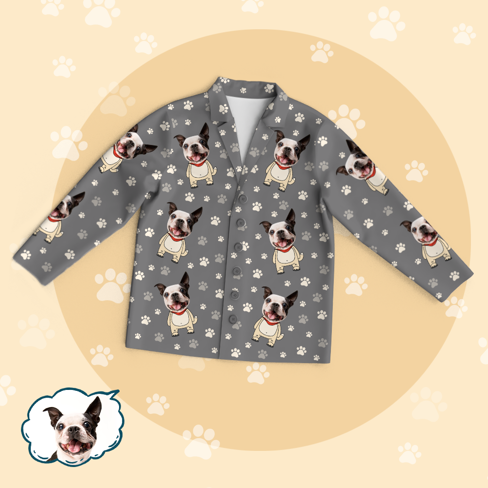 Benutzerdefinierter Pyjama-anzug Mit Hundegesicht Und Foto – Einzigartige Geschenkidee Für Haustiere - dephotoblanket