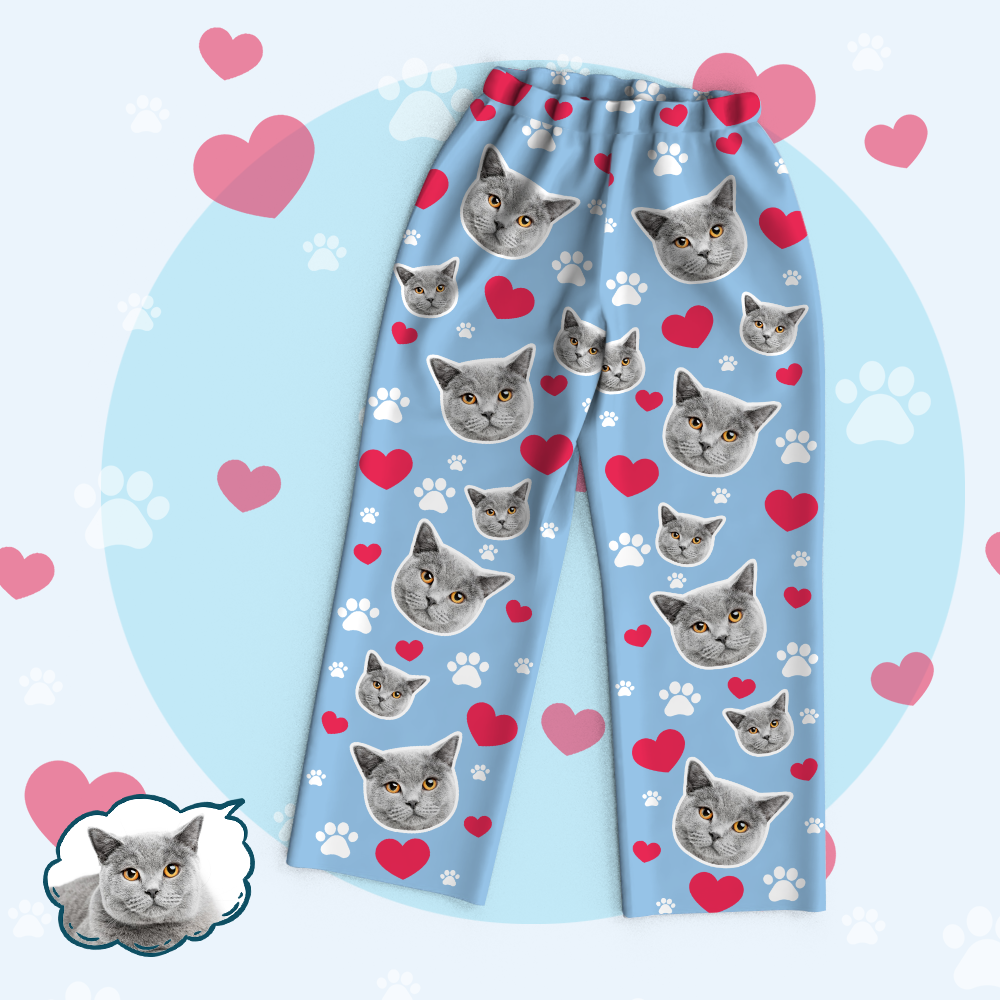 Benutzerdefinierter Pyjama-anzug Mit Katzengesicht-foto – Einzigartige Geschenkidee Für Haustiere - dephotoblanket