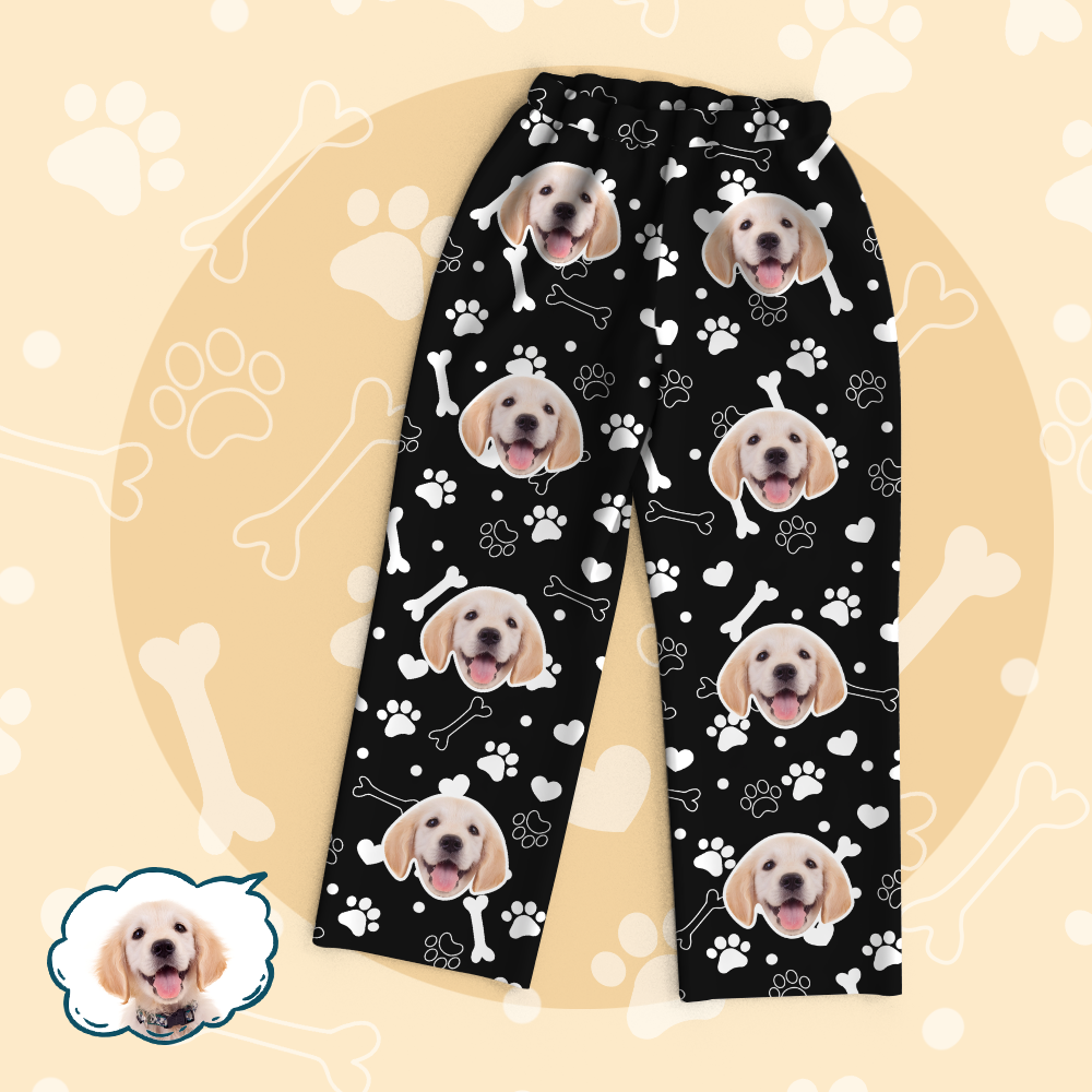 Personalisiertes Haustier-foto-pyjama-set – Süßes Hundegesicht - dephotoblanket