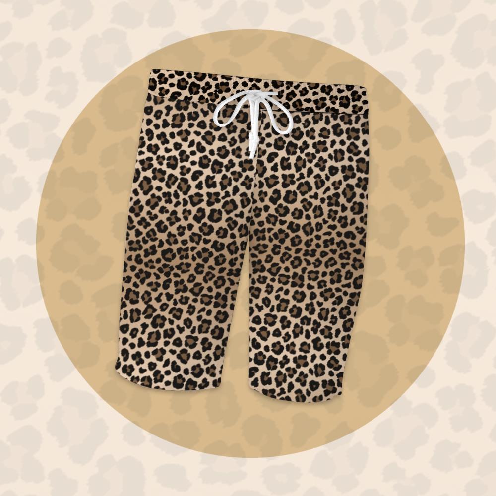 Mother's Day Gifts Maßgeschneidertes Kurzarm-pyjama-set Für Damen Mit Tier-leoparden-elementen - dephotoblanket