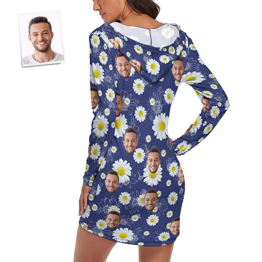 Benutzerdefinierte Gesichtspyjamas Damen-pyjama-sets Langarmkleid Sommernachtwäsche - Chrysantheme - dephotoblanket