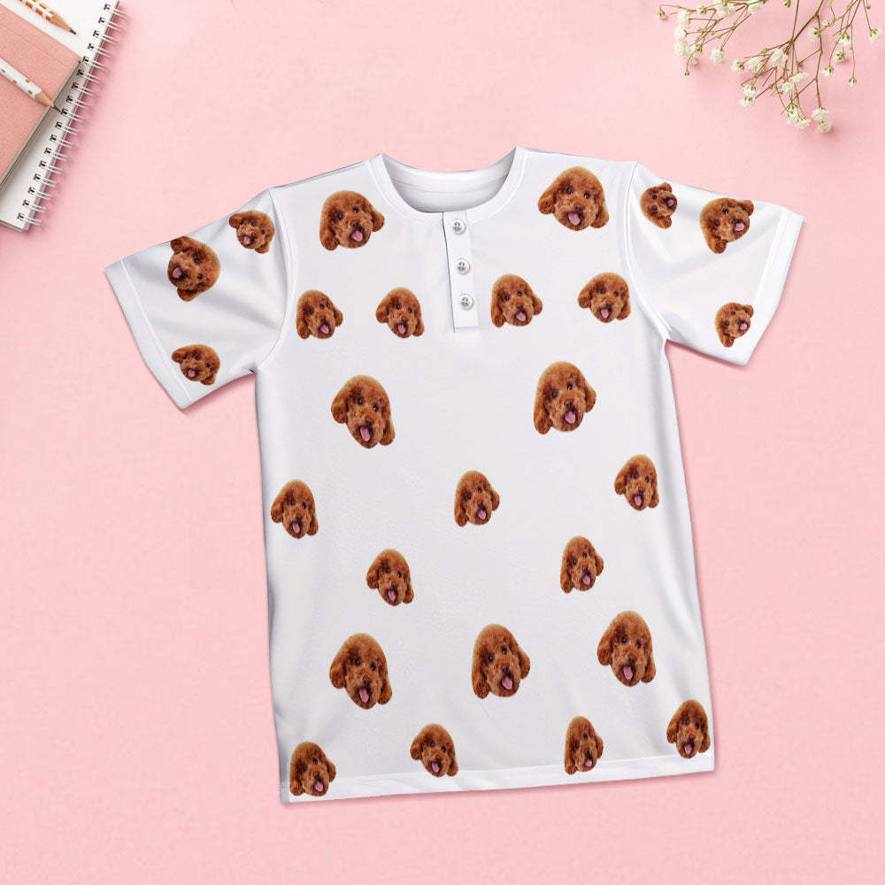 Benutzerdefinierter Gesichts-pyjama, Weiß, Lustiges Haustiergesicht, Kurzes Pyjama-set Für Frauen, Geschenk Für Frauen - dephotoblanket