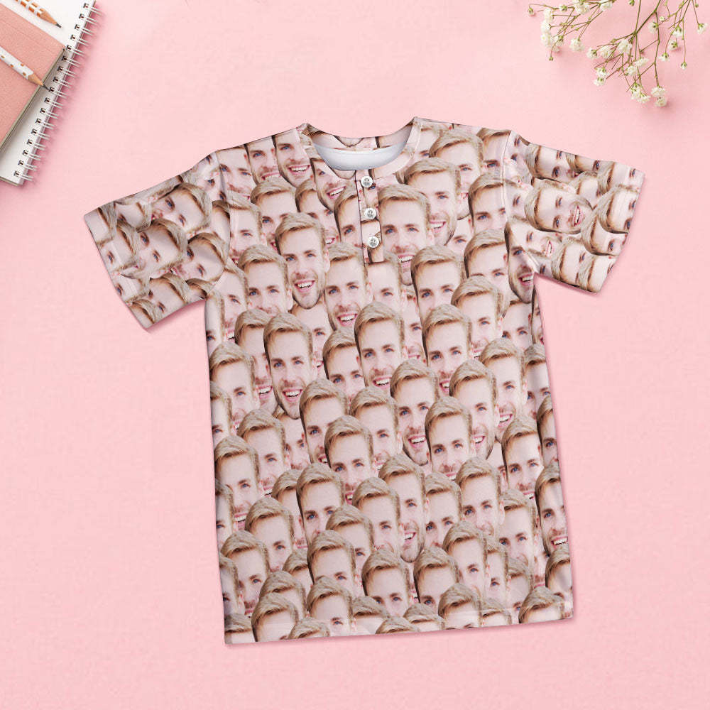 Benutzerdefinierter Gesichts-pyjama Mash Face Damen Kurz-pyjama-set Geschenk Für Sie - dephotoblanket