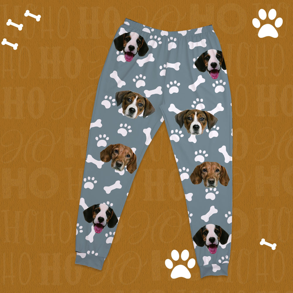 Benutzerdefinierte Foto-haustiergesichter – Geschenk Für Hundeliebhaber, Katzenliebhaber – Personalisiertes Unisex-pyjama-set - dephotoblanket