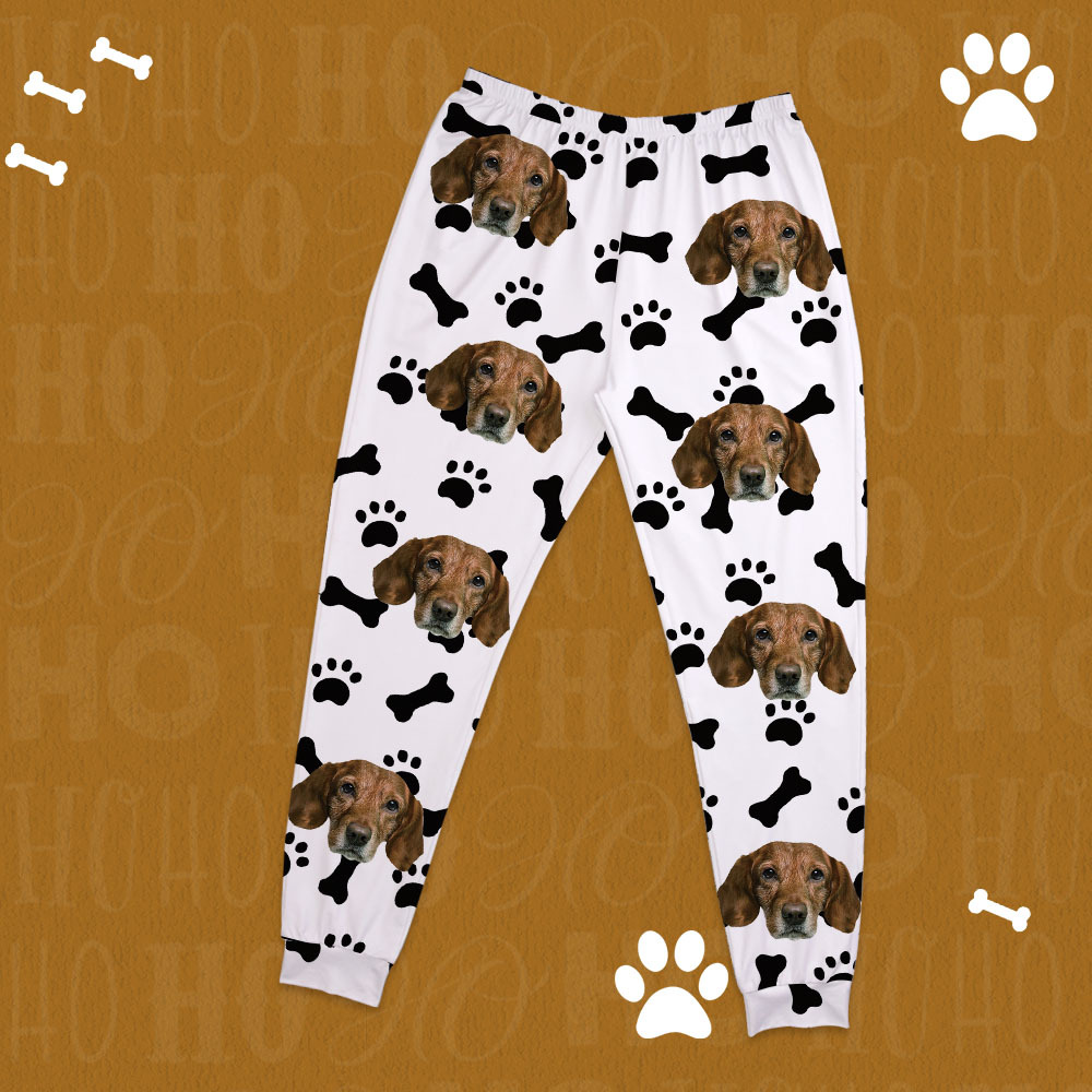 Benutzerdefinierte Foto-haustiergesichter – Geschenk Für Hundeliebhaber, Katzenliebhaber – Personalisiertes Unisex-pyjama-set - dephotoblanket