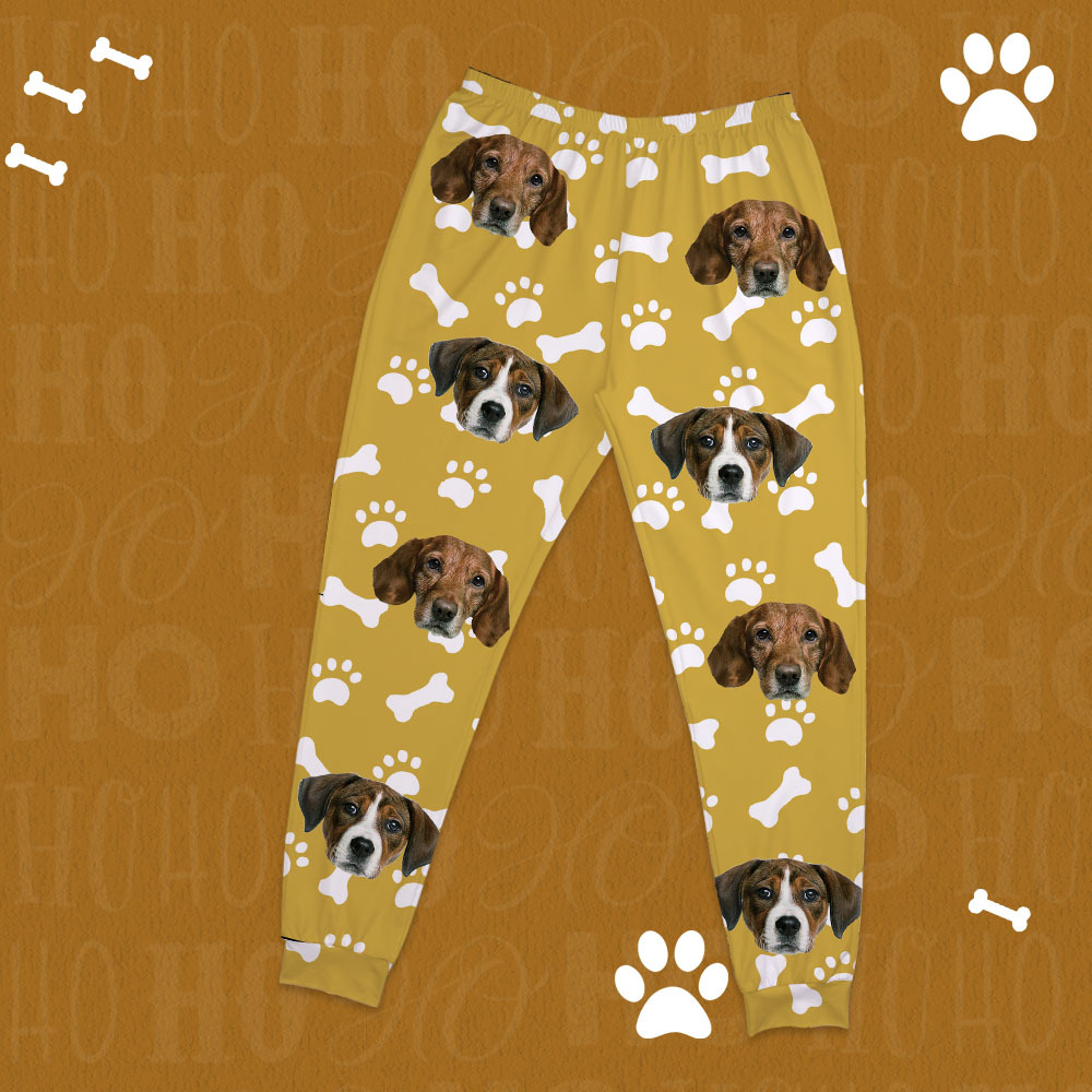 Benutzerdefinierte Foto-haustiergesichter – Geschenk Für Hundeliebhaber, Katzenliebhaber – Personalisiertes Unisex-pyjama-set - dephotoblanket