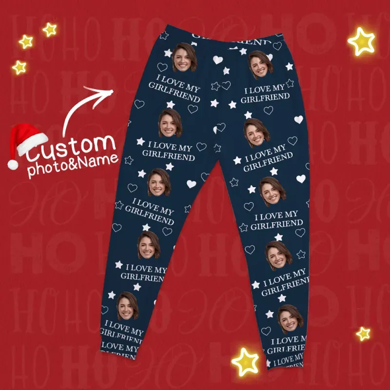 Individuelles Foto „i Love My Lover“ – Personalisierte Pyjamahose