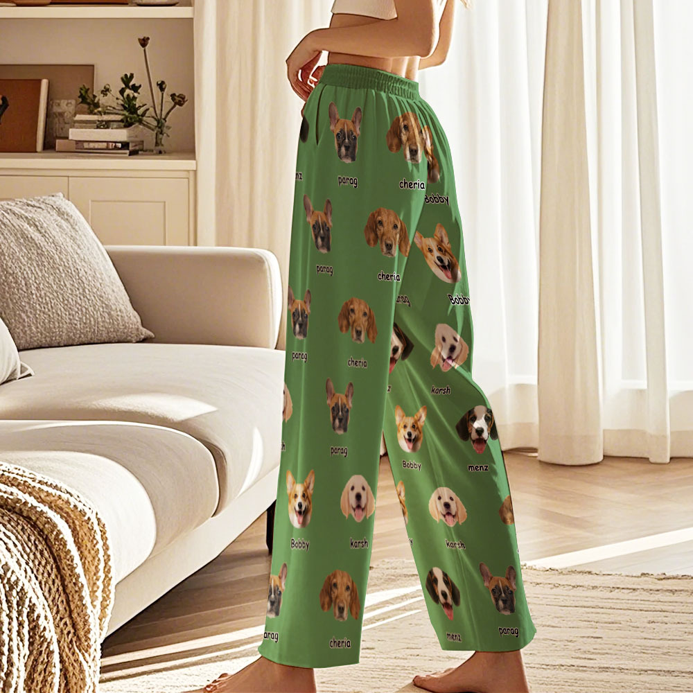 Personalisiertes Hunde- Und Katzengesicht, Foto, Mehrfarbig, Kariert, Name, Pyjamahose, Geburtstag, Weihnachten, Geschenk Für Frauen, Männer, Haustierliebhaber