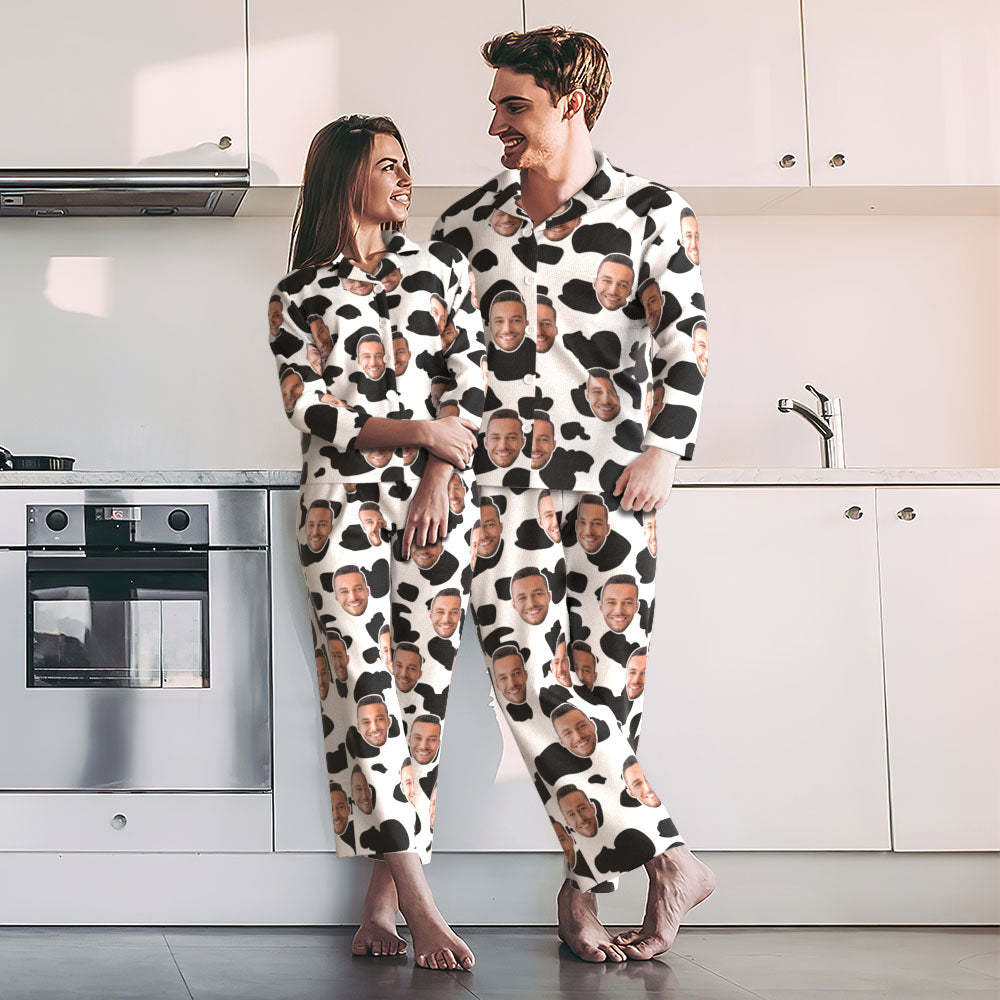 Kundenspezifische Foto-gesichts-pyjama-kuh-beschaffenheits-lustige Geschenke - dephotoblanket