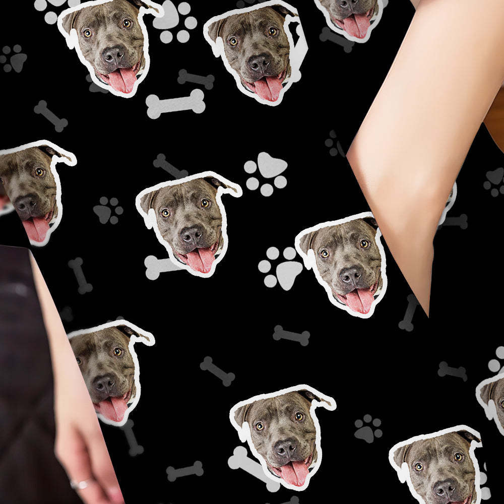 Benutzerdefiniertes Hundegesicht-nachthemd, Personalisiertes Foto, Übergroßes Buntes Nachthemd Für Frauen, Geschenke Für Frauen - dephotoblanket