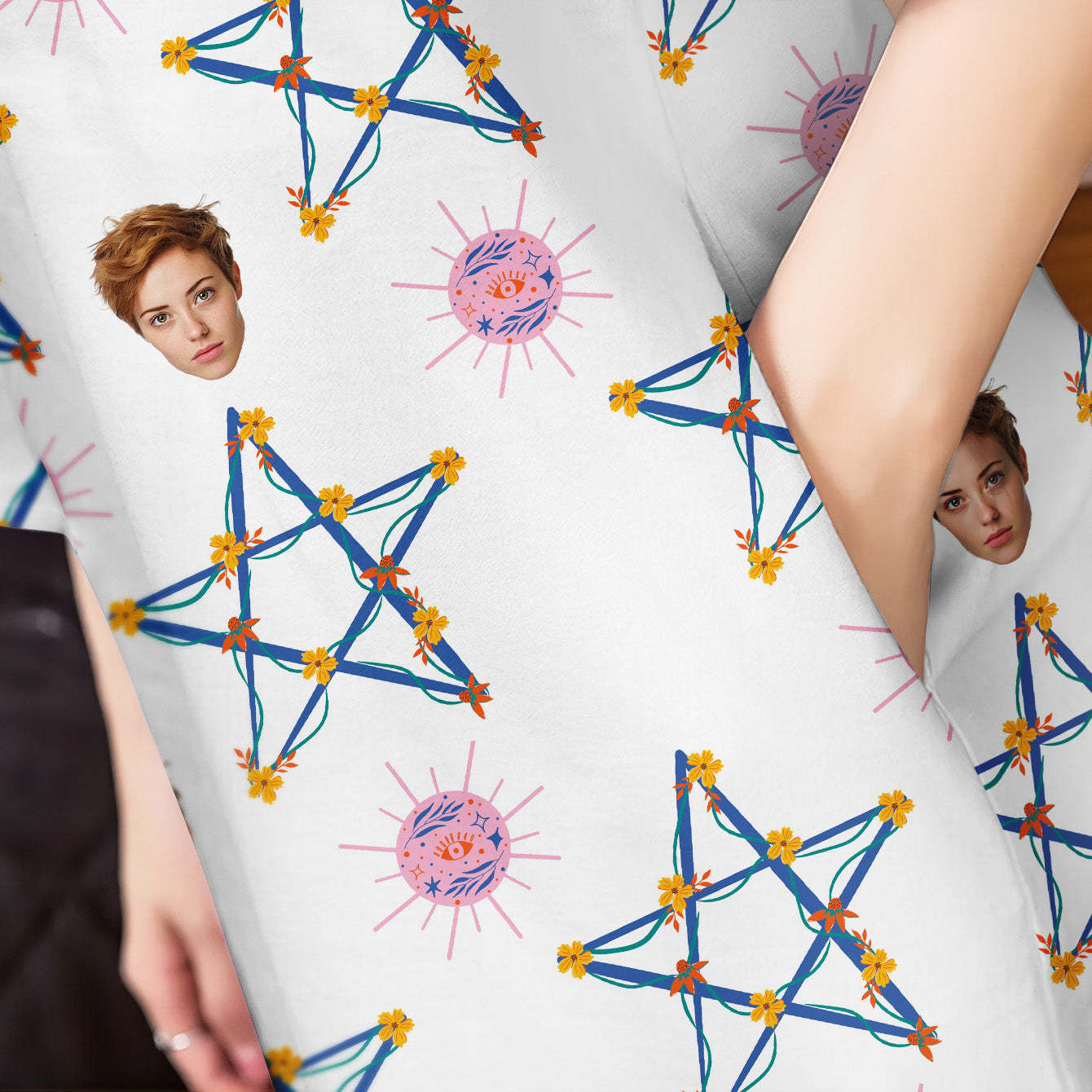 Benutzerdefiniertes Gesicht-nachthemd, Personalisiertes Damen-oversize-nachthemd, Stern-geschenk Für Sie - dephotoblanket