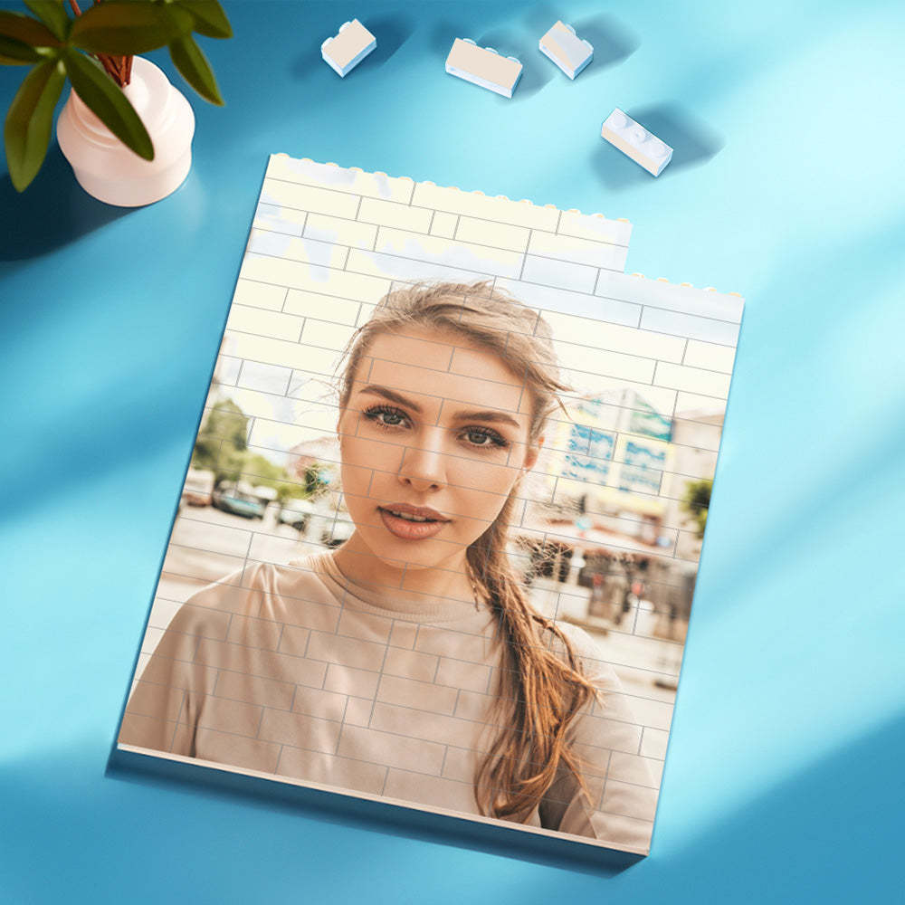 Personalisiertes Backstein-rechteck-gebäude-fotoblock, Individuelles Gesicht Wonder Woman-plakette - dephotoblanket