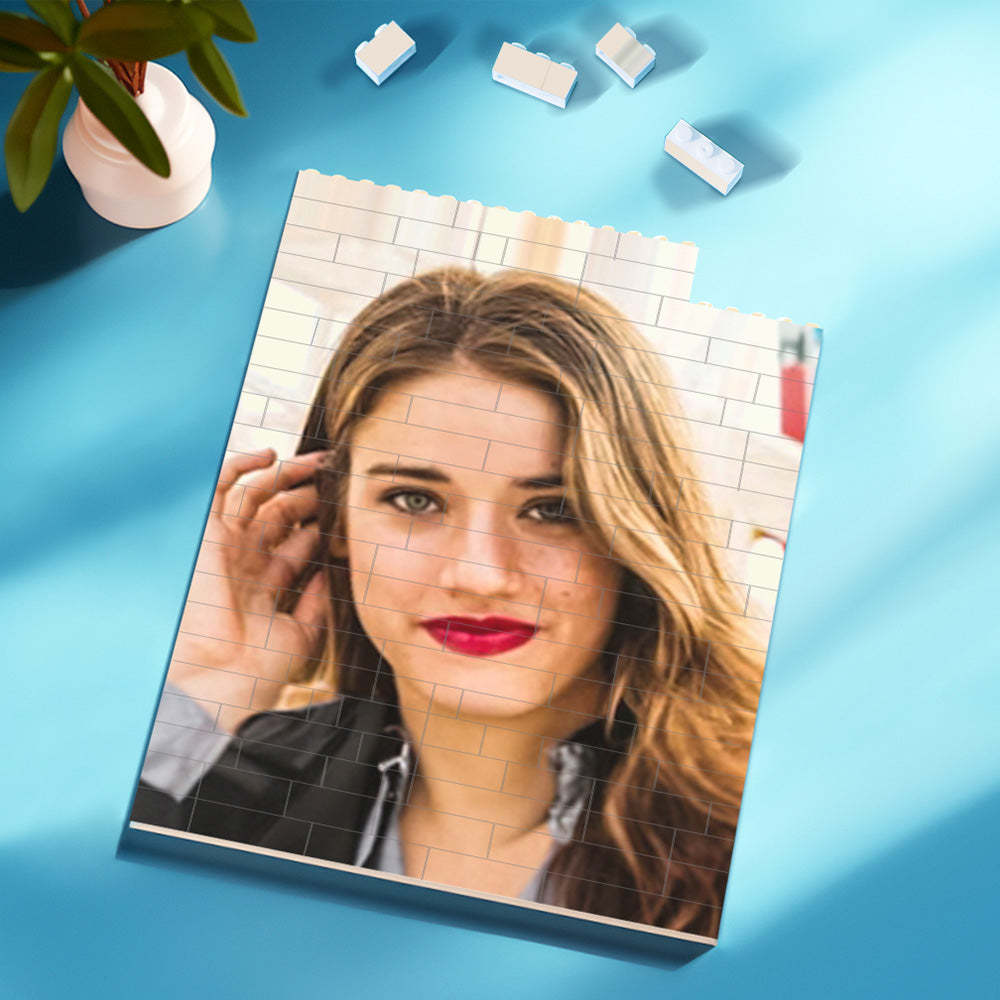 Personalisiertes Backstein-rechteck-gebäude-fotoblock, Individuelles Gesicht Wonder Woman-plakette - dephotoblanket