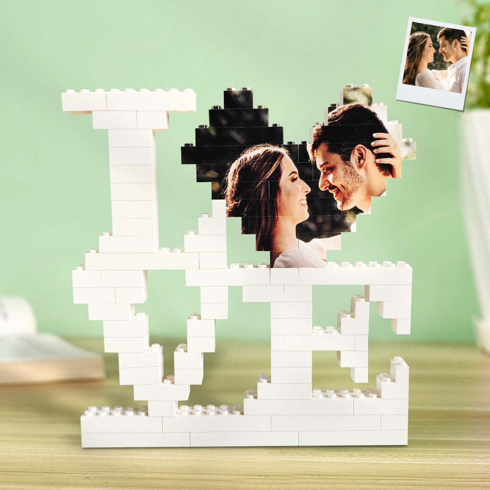 Kundenspezifischer Baustein-foto-block Personalisierte Liebes-ziegel-puzzle-geschenke Für Liebhaber - dephotoblanket