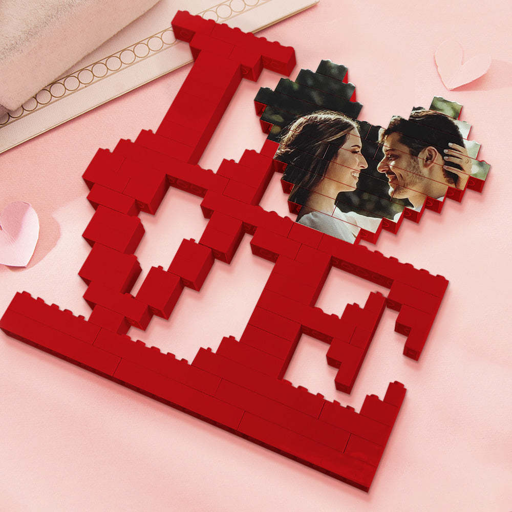 Kundenspezifischer Baustein-foto-block Personalisierte Liebes-ziegel-puzzle-geschenke Für Liebhaber - dephotoblanket